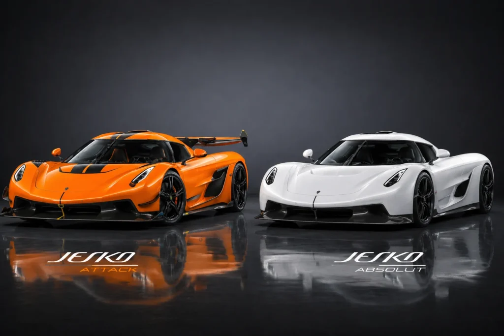  Koenigsegg jesko attack and  Koenigsegg jesko absolut 