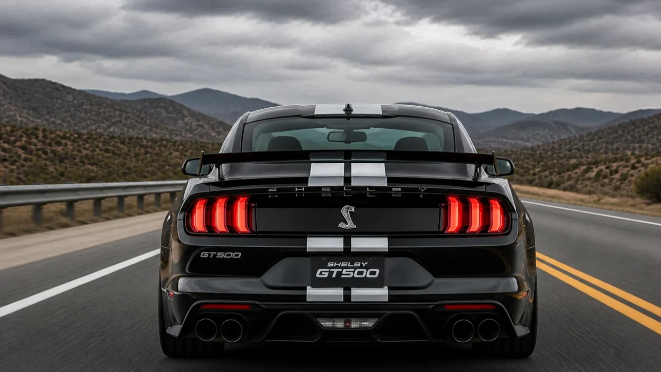 mustang shelby gt500 back view