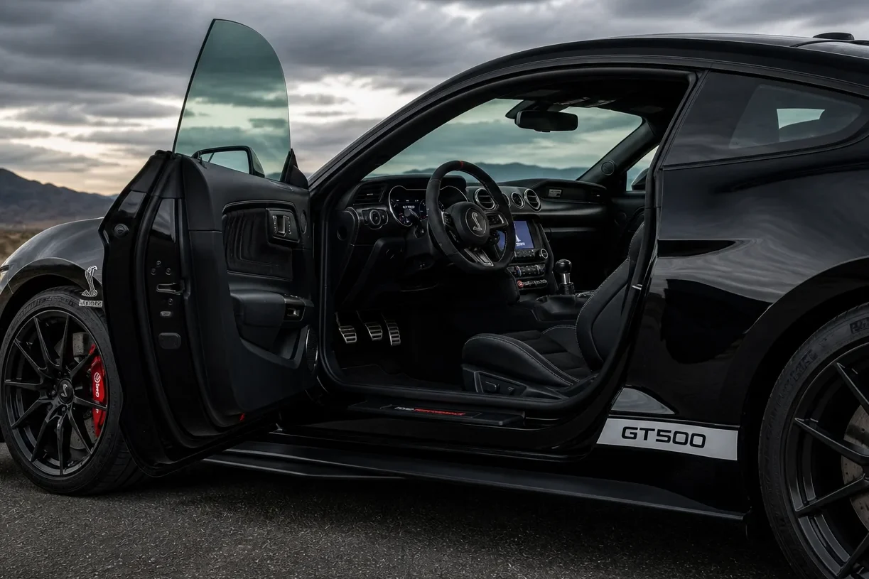 mustang shelby gt500 door view