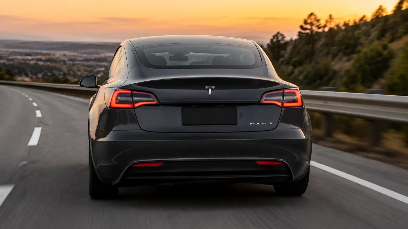 tesla model 3 backview