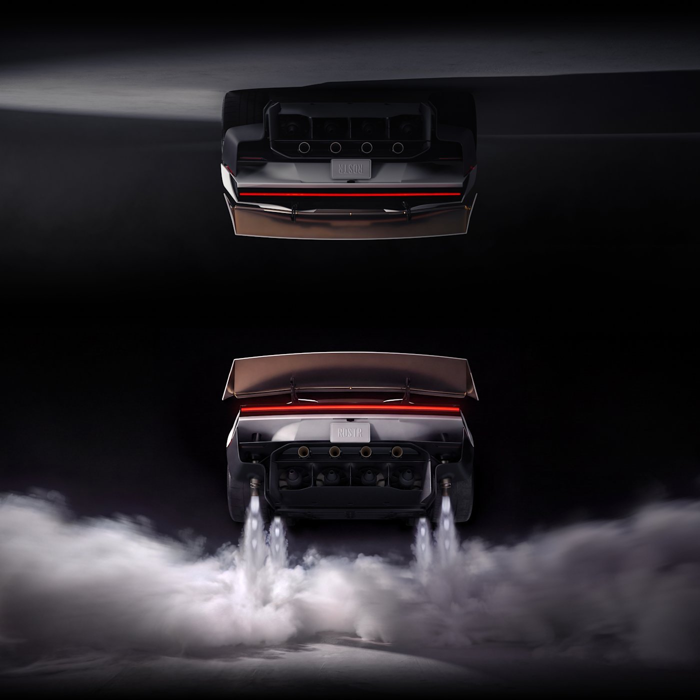 Tesla Roadster flying car with SpaceX cold-gas thrusters firing